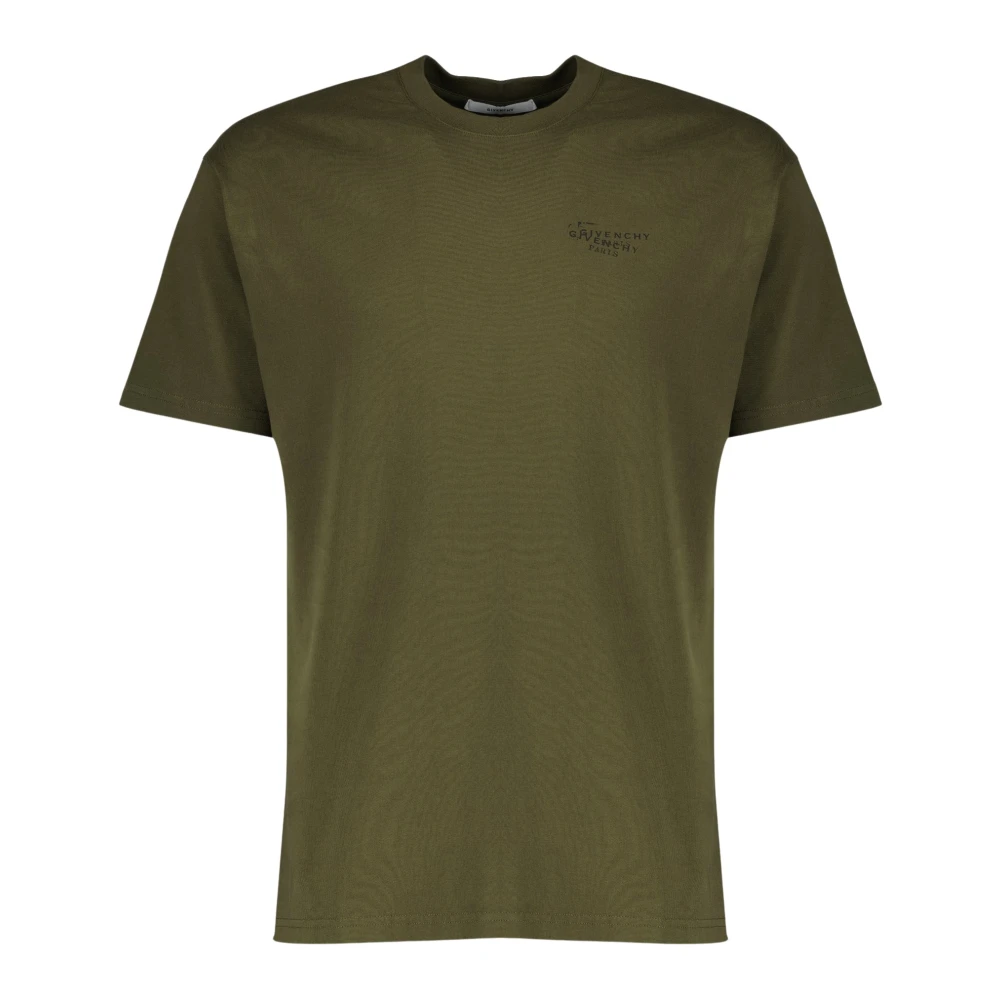 Givenchy Men's Green T-Shirt Stamp - T-Shirts - S - Tops