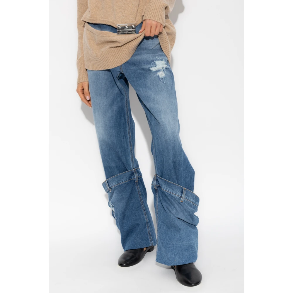 JW Anderson Jeans met decoratieve omslagen Blue Dames
