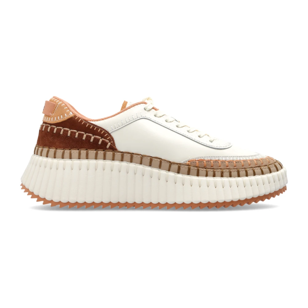 Chloé Nama Platform Sneakers Dames Schoenen Wit