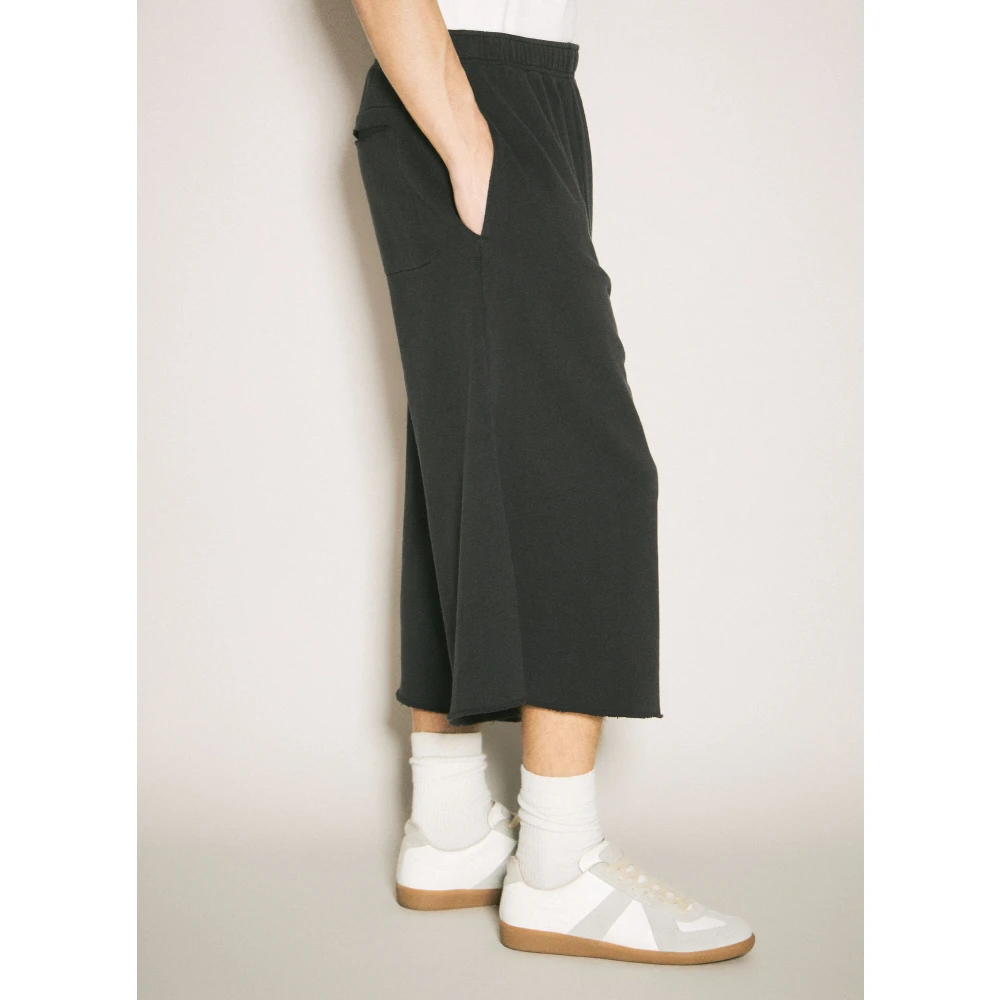 MM6 Maison Margiela Logo Geborduurde Katoenen Jersey Shorts Black Dames