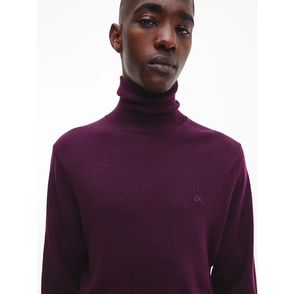 Calvin Klein Superieure Wollen Coltrui Purple Heren