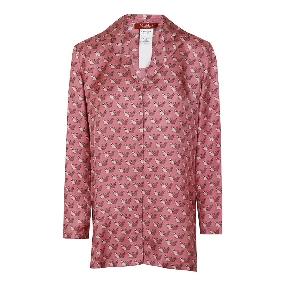 Max Mara Studio Pioen Twill Overhemdjurk Pink Dames