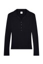 polo-noir-en-maille-cotelee