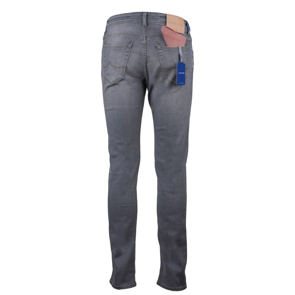 Jacob Cohën Slim Fit Leren Afgezette Jeans Gray Heren