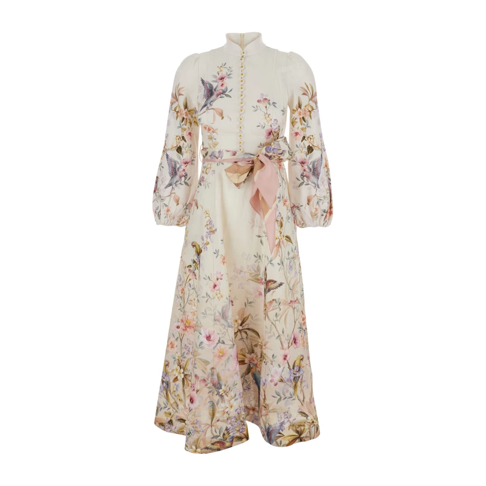 Zimmermann Women's Beige Rebellion Button Midi Dress