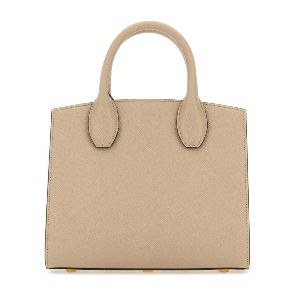 Salvatore Ferragamo Studio Box Cappuccino Leren Handtas Beige Dames