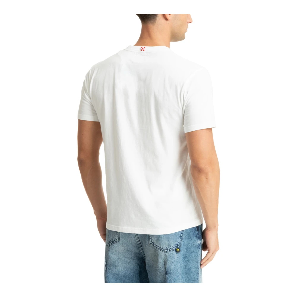 MC2 Saint Barth Kerstmotief T-shirt met Logo White Heren