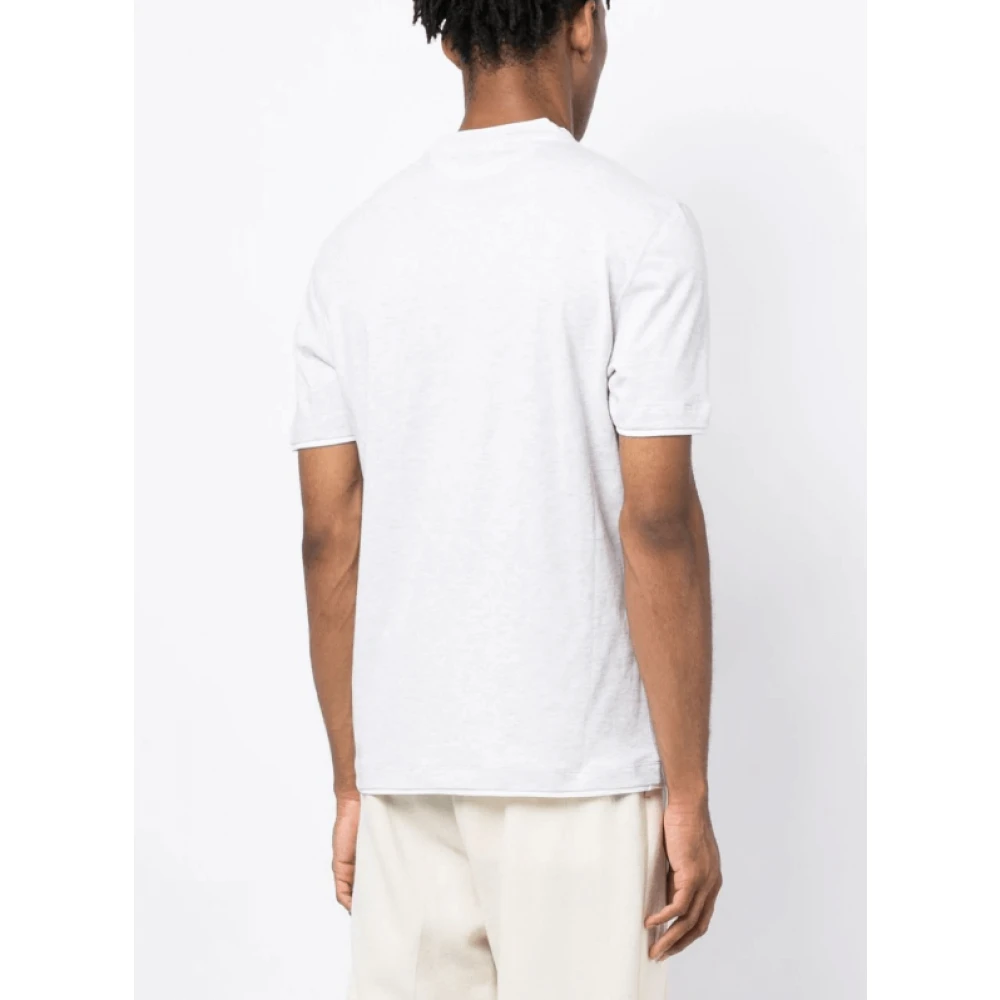 BRUNELLO CUCINELLI Lichtgrijze Katoenen Crew-Neck T-Shirt White Heren