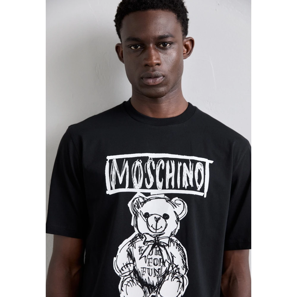 Moschino Zwart Katoenen Regular Fit T-shirt Black Heren