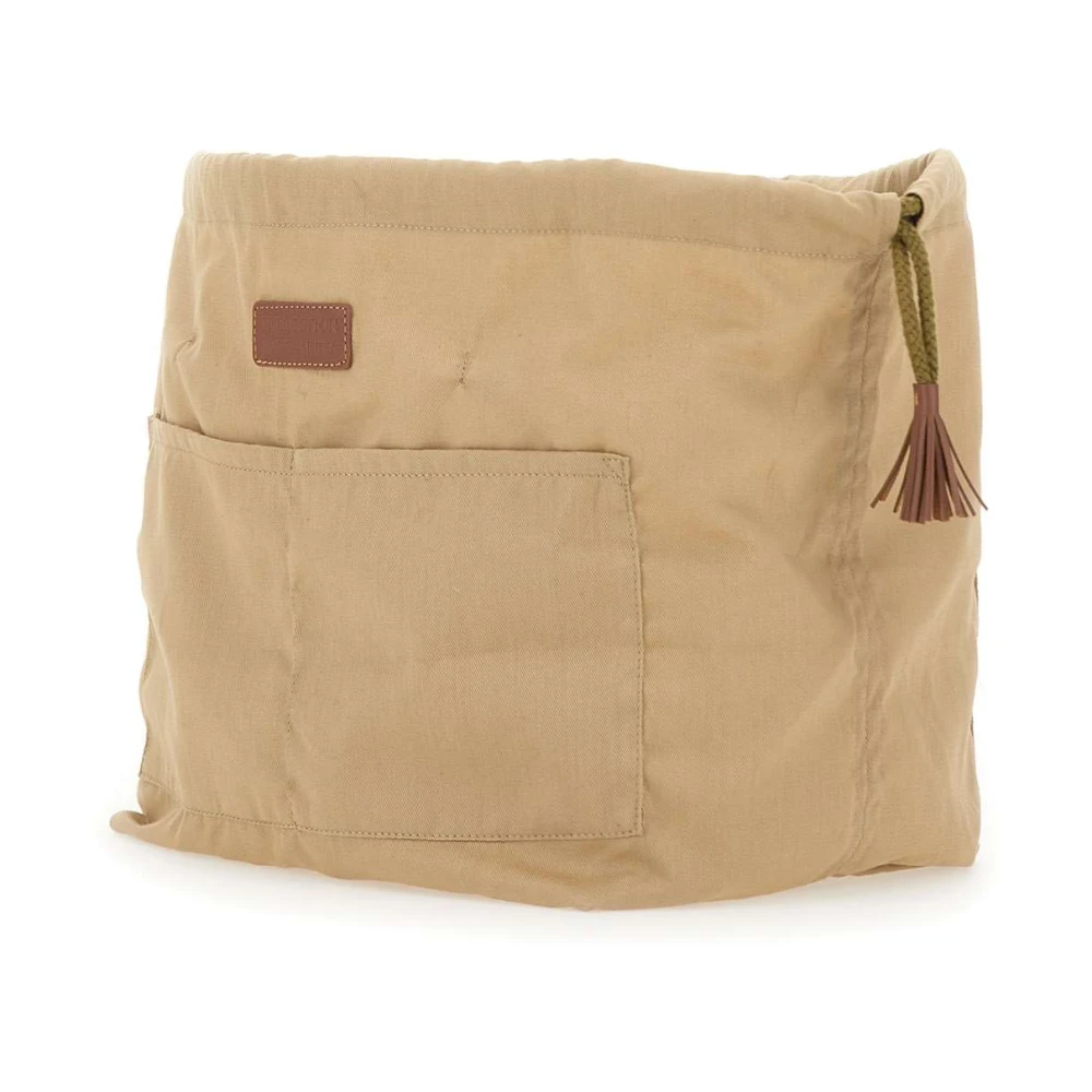 Dragon Diffusion Beige Katoenen Clutch met Trekkoordsluiting Beige Dames