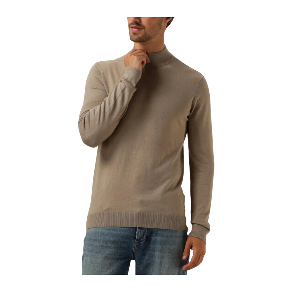 Pure Path Mockneck Sweater voor Heren Beige Heren