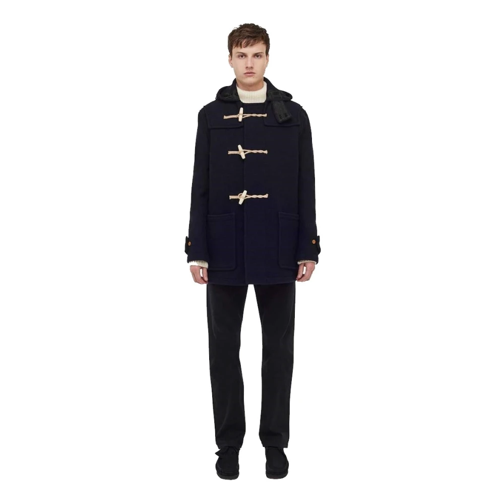 Gloverall Original Mid Monty Duffle Coat Blue Heren