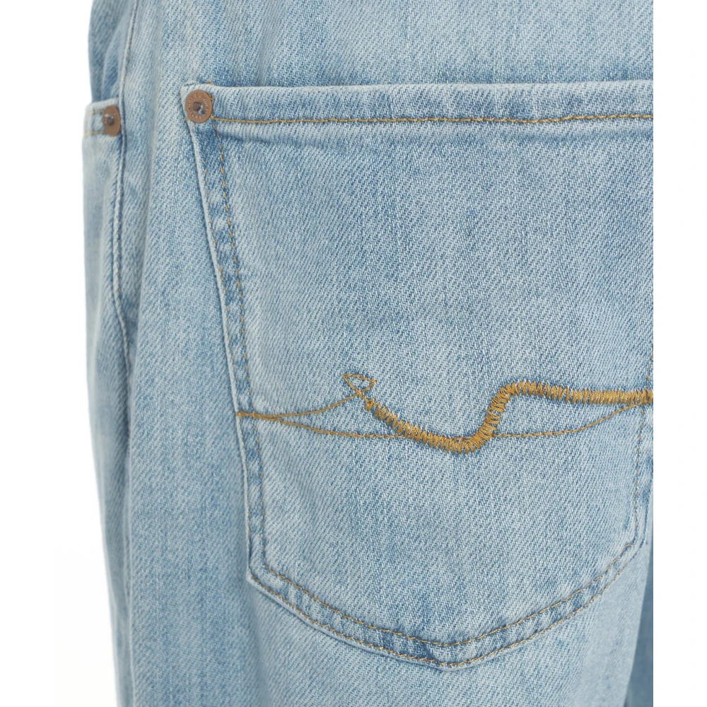 7 For All Mankind Blauwe Straight Jeans Ultiem Comfort Stijl Blue Heren