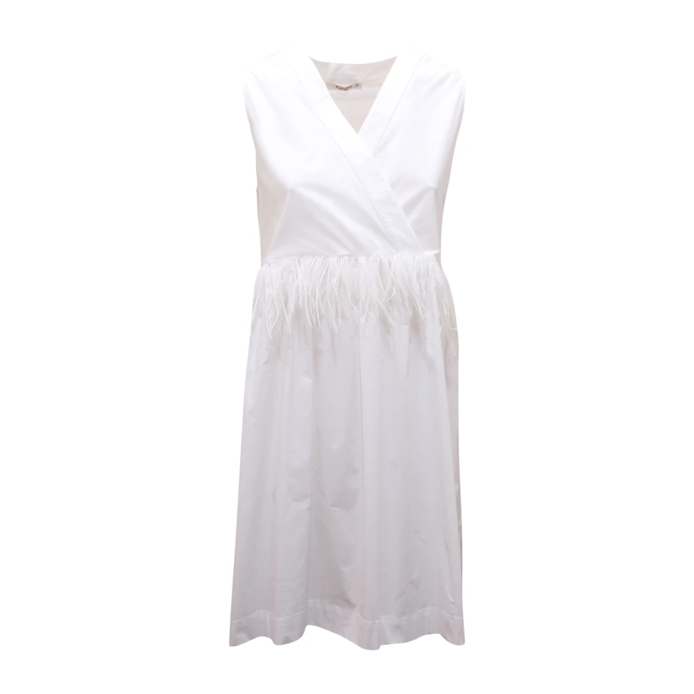 Kangra Women's White Cotton Dress Made In Italy