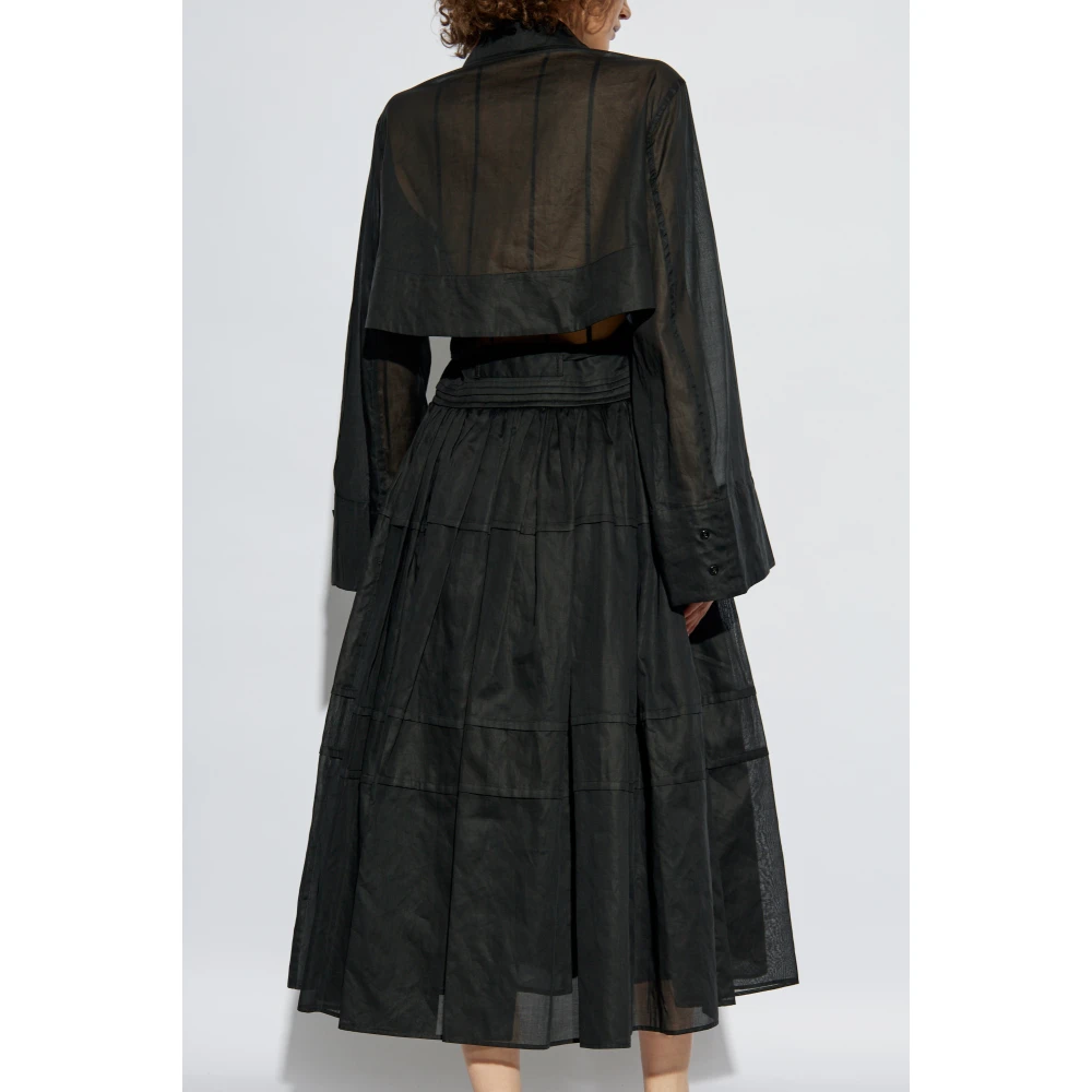 Jil Sander Jurk met plooien in de taille Black Dames