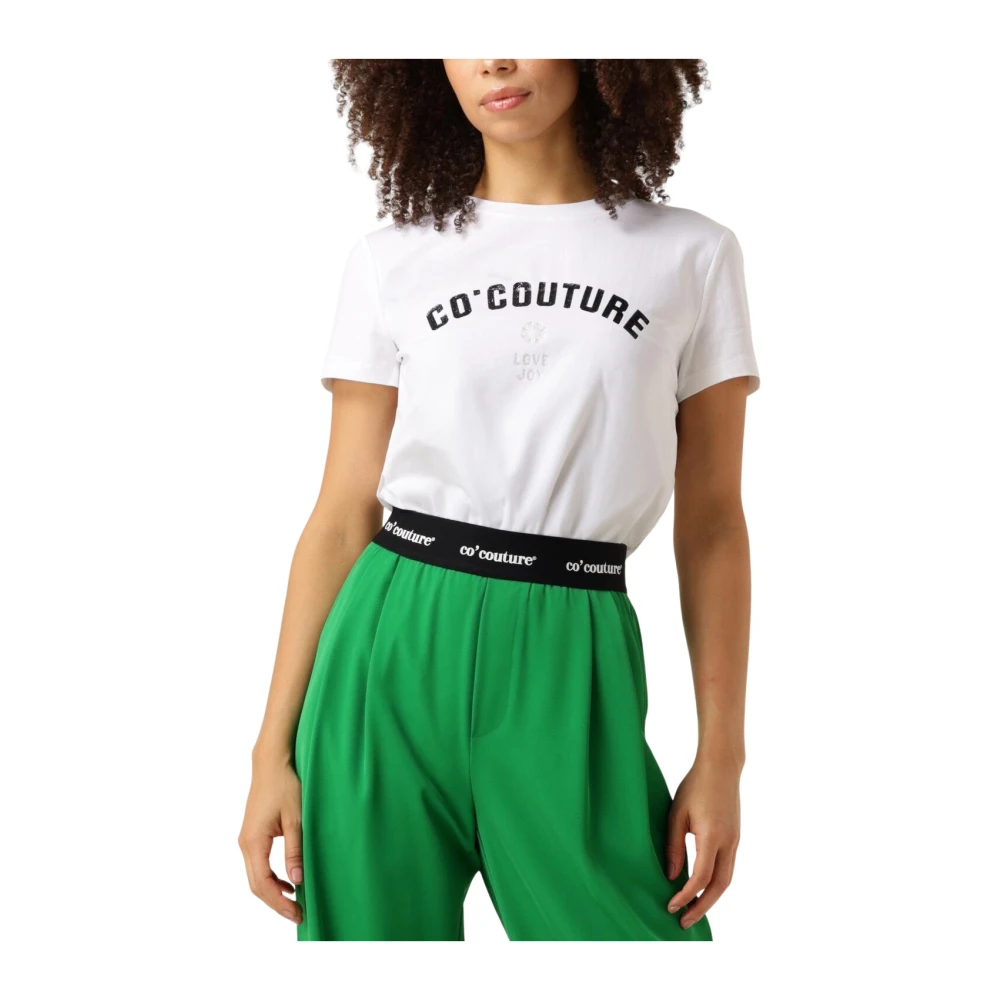 Co'Couture Glitter Tee voor stijlvolle vrouwen White Dames