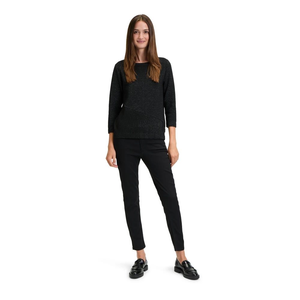 Betty & Co Sweatshirt met Lurexdraad Black Dames