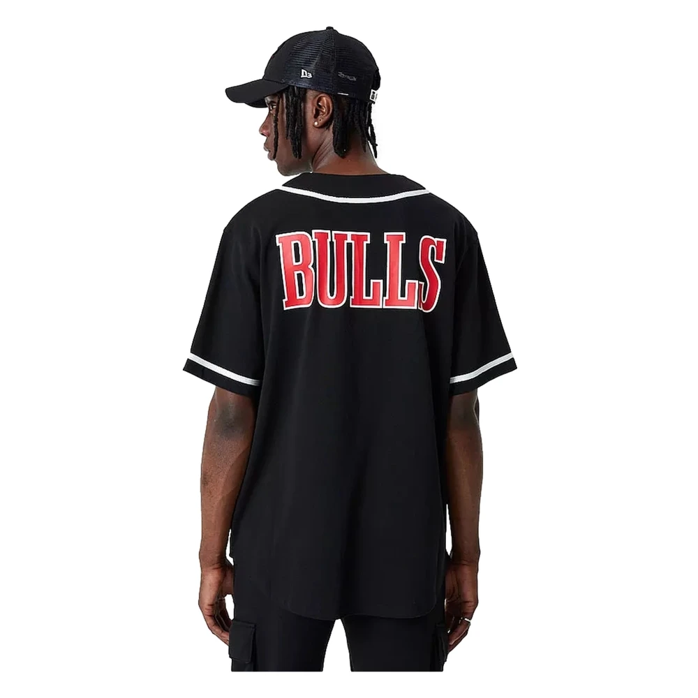 new era Bulls Baseball Jersey Black Heren