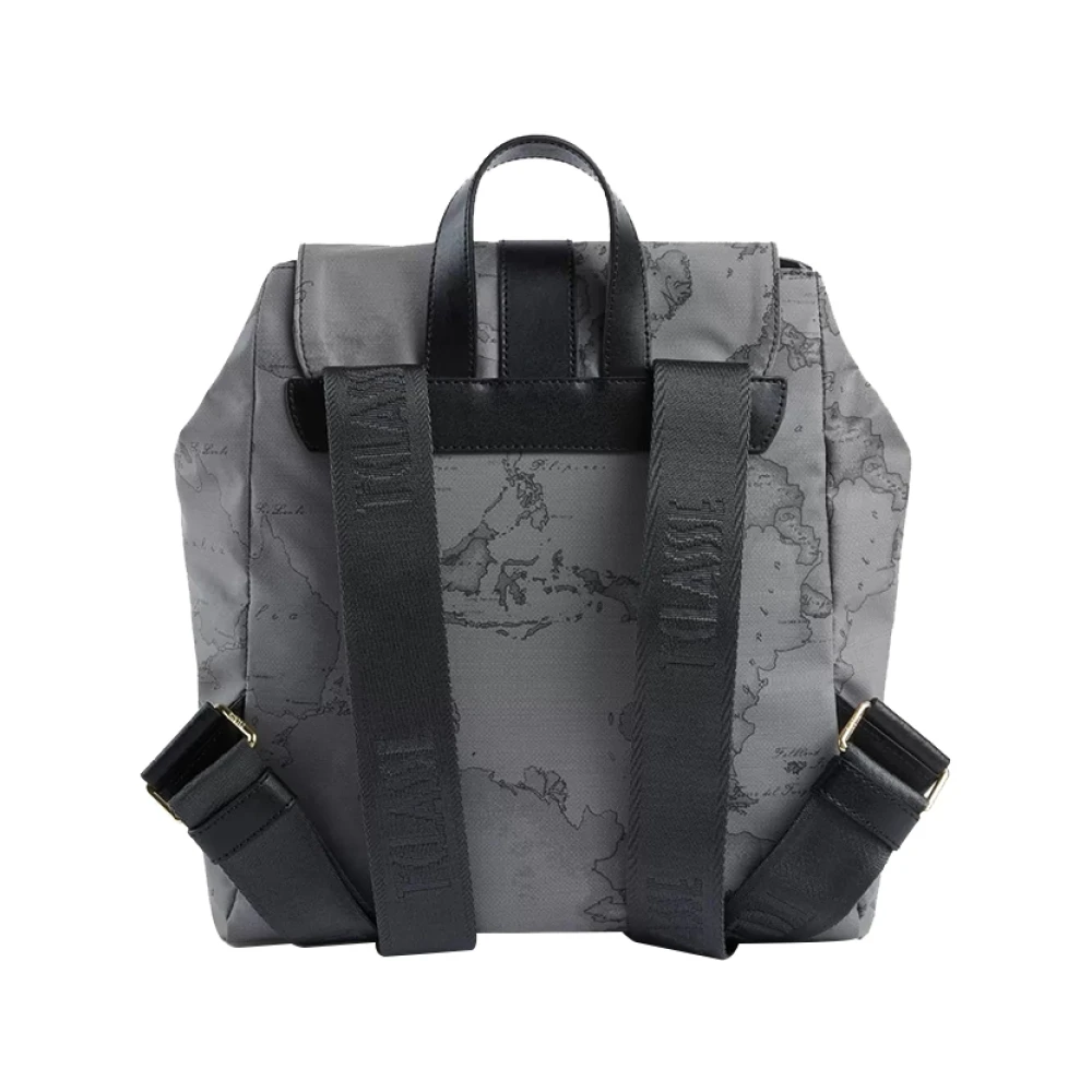Alviero Martini 1a Classe Grijze Geo Classic Leren Rugzak Gray Dames