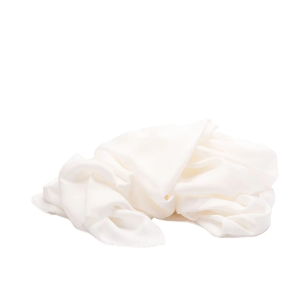 Elisabetta Franchi Witte Textuurafwerking Raffelrand Jurk White Dames