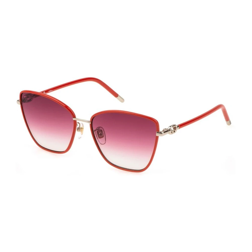 Furla Röda Acetatsolglasögon med Rosa Linser Red, Dam