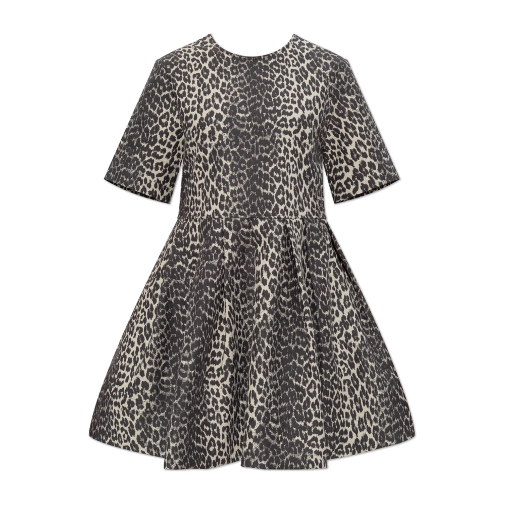 Ganni Women's Beige Floral Motif Dress