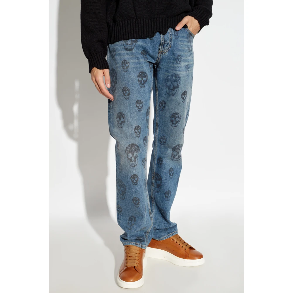 alexander mcqueen Jeans met bedrukt logo Blue Heren
