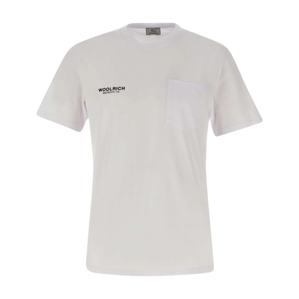 Woolrich Safari Wit Logo T-shirt White Heren