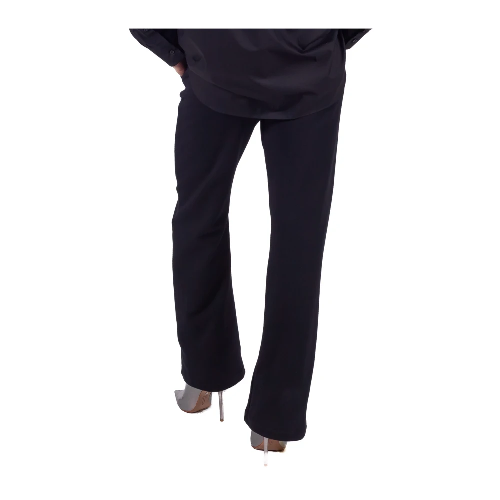 Msgm Zwarte Zip Vent Sweatpants Katoen Italië Black Dames