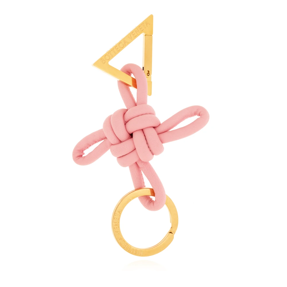 Bottega Veneta Leren sleutelhanger van lamsvacht Pink Dames