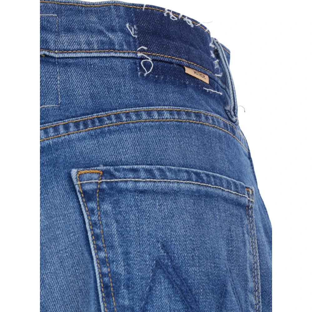 Mother Blauwe Denim Jeans met Logo Blue Dames