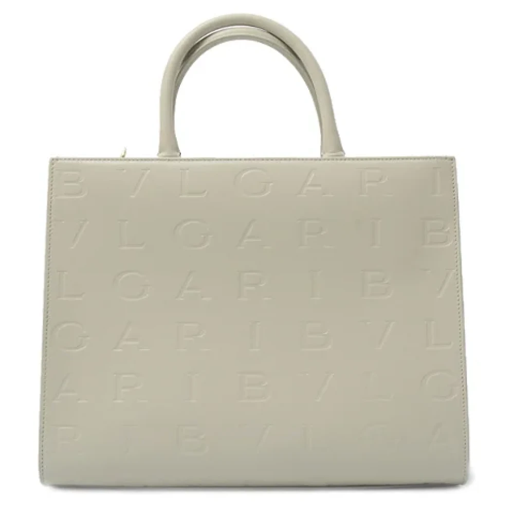 Bvlgari Vintage Pre-owned Leather handbags Gray Dames