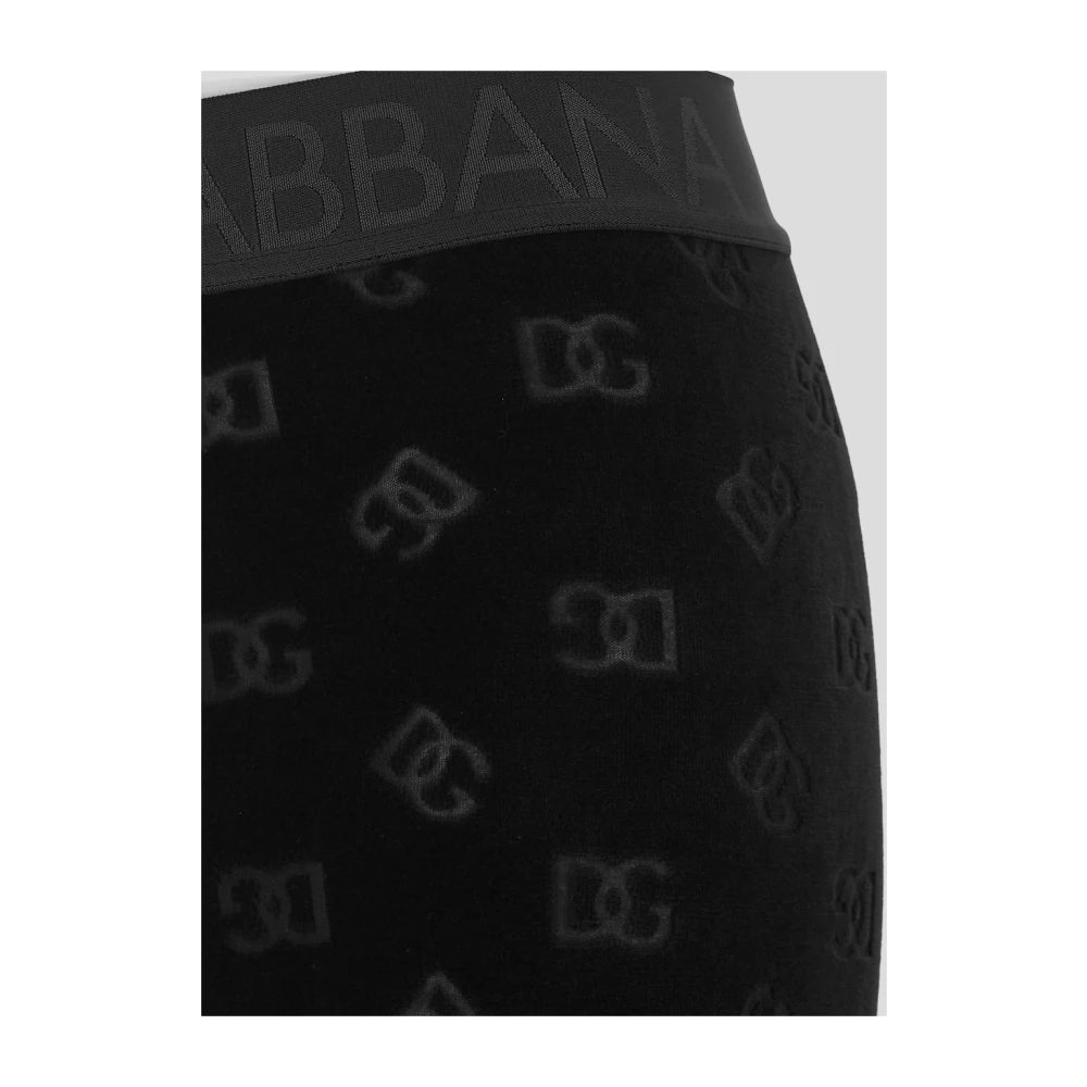 Dolce & Gabbana Stijlvolle DG Motif Leggings Black Dames