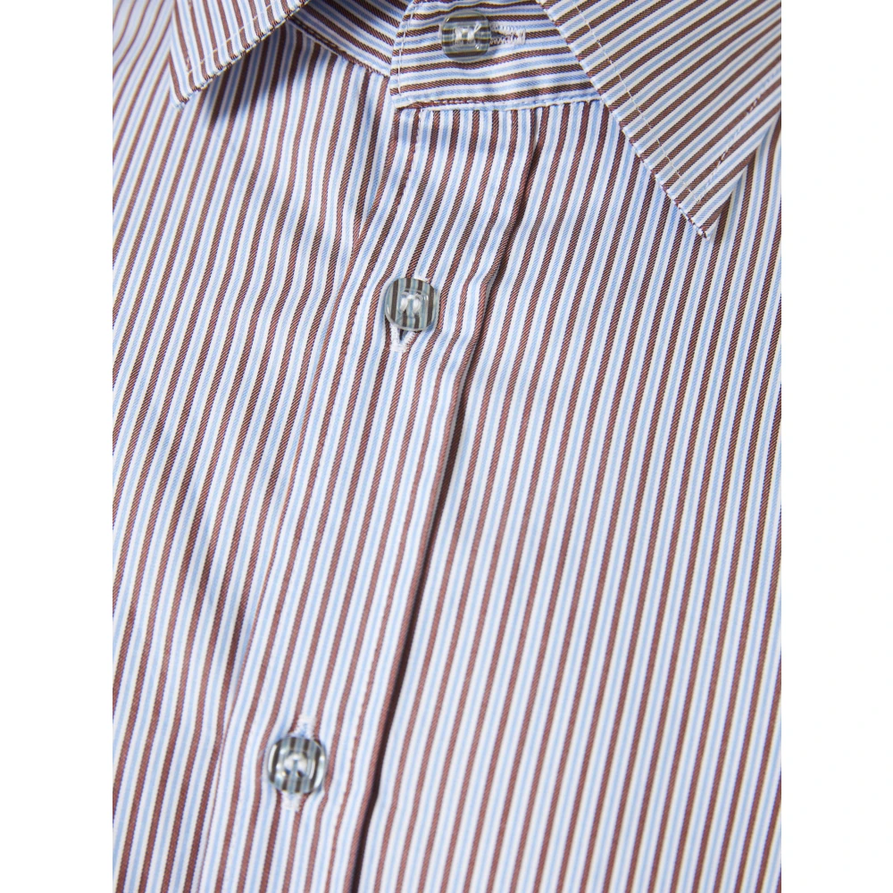 PAUL & SHARK Gestreept katoenen twill overhemd Brown Heren