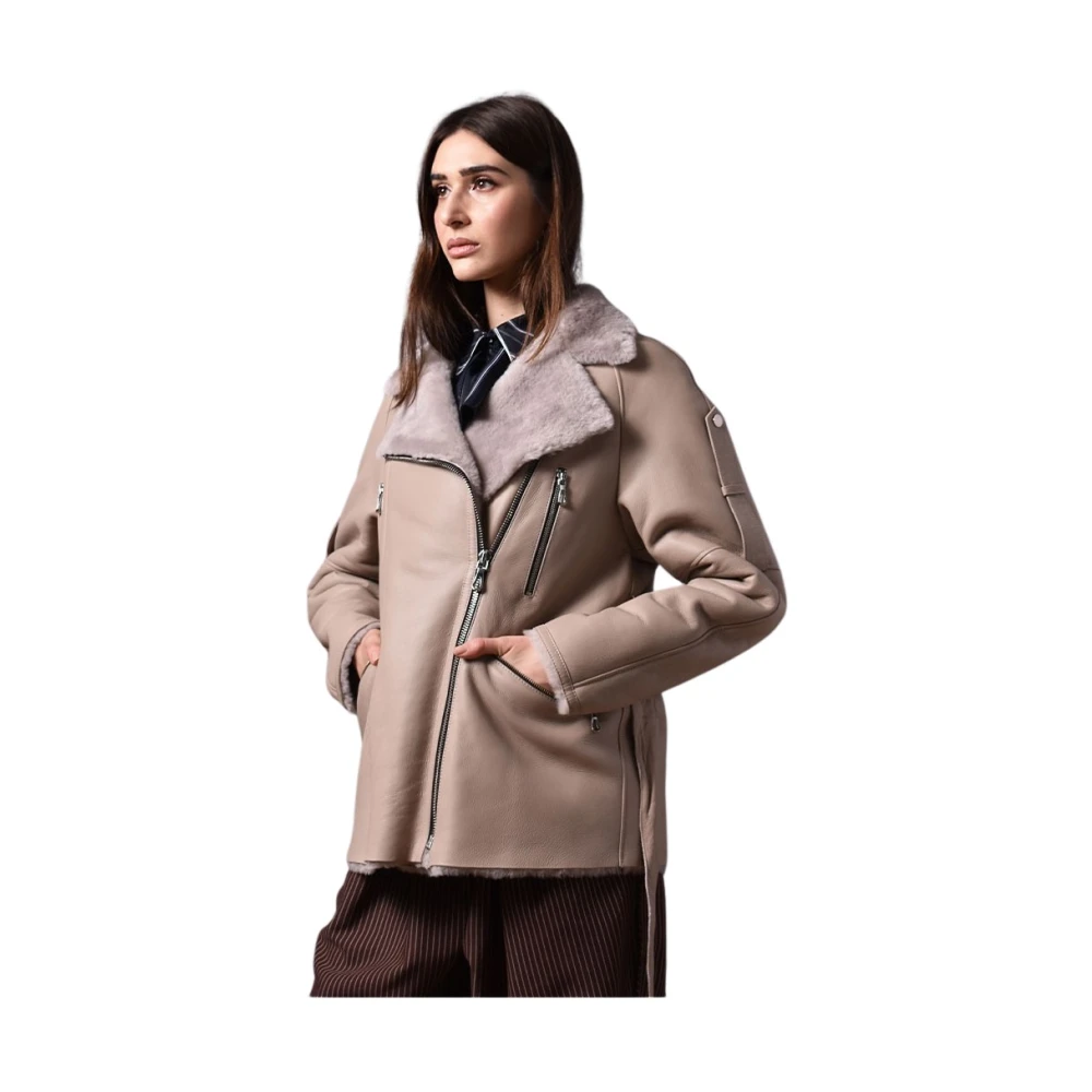 Poche Paris Stijlvolle Jas voor Mannen Beige Dames
