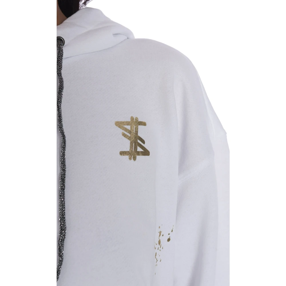 Twinset Witte Hoodie Limited Edition Myfo Kunstenaar White Dames