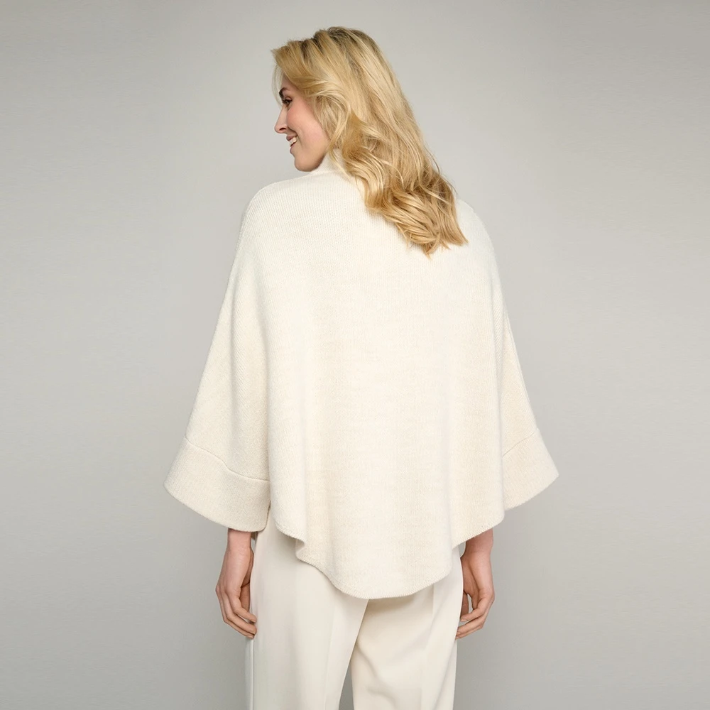 Marie Méro Ecru Geknoopte Cape voor Herfststijl White Dames