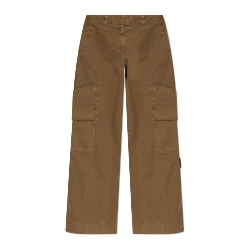 Off White Women's Brown Cargo Trousers - Wide Trousers - S - Trousers
