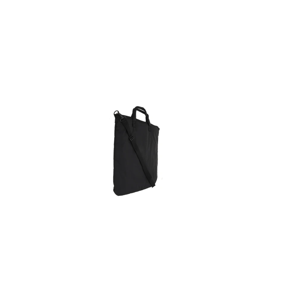 Comme des Garçons Zwarte nylon tote tas met zilveren hardware Black Heren