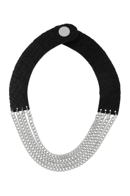 Lyxig Multi Link Läderhalsband