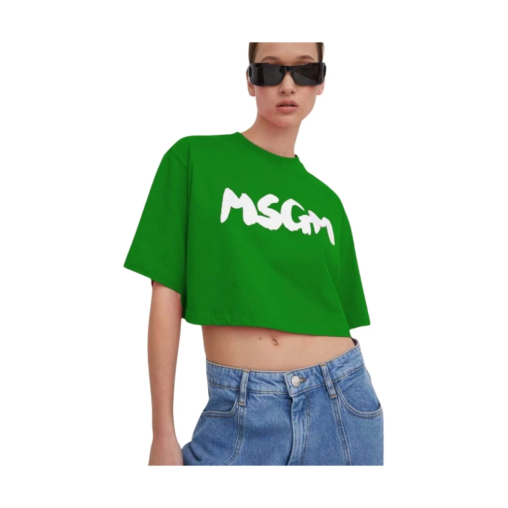 Msgm - Tops > T-Shirts - Green - Msgm - Modalova