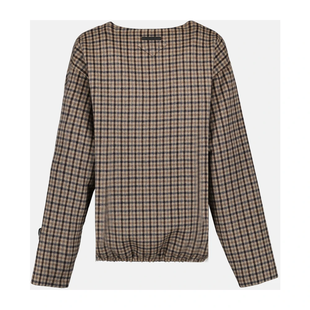 Prada Vintage Geruite V-hals Trui Multicolor Dames