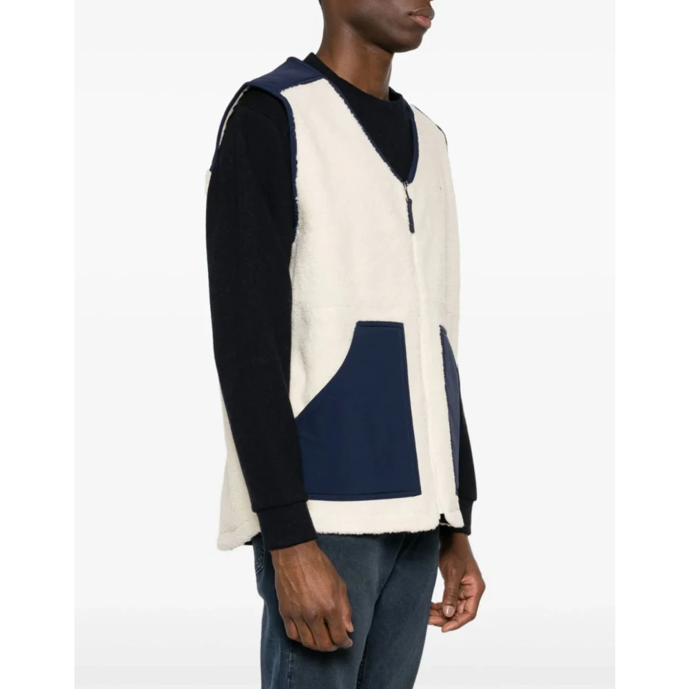 Polo Ralph Lauren Gezellige Fleece Vest Jas Crème Navy Beige Heren
