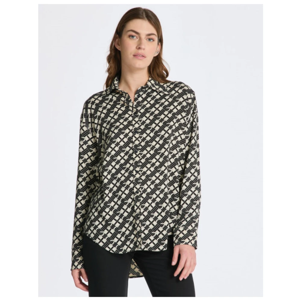 Gant Blouse met bedrukt logo en afgeronde zoom Multicolor Dames