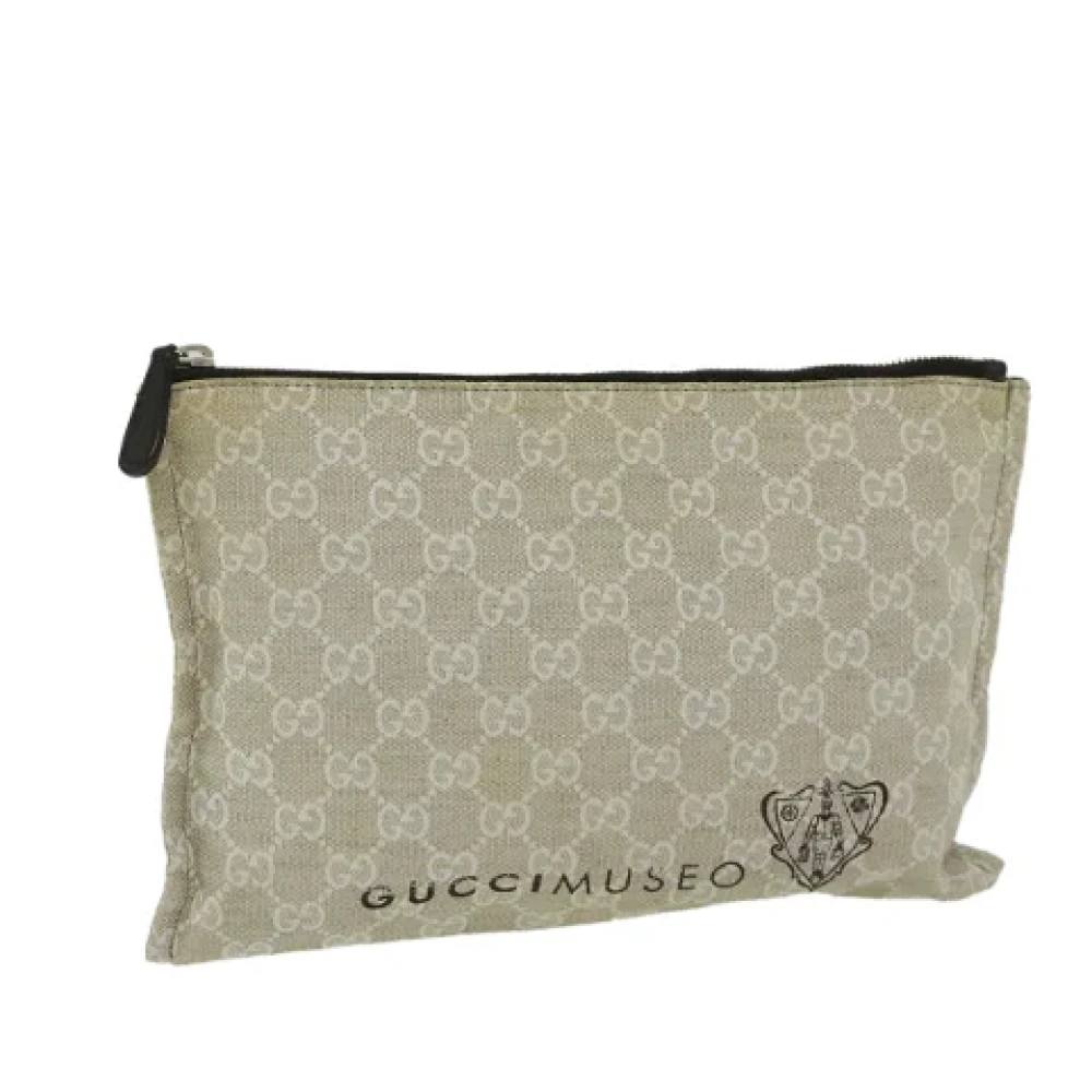 Gucci Vintage Pre-owned Canvas pouches Beige Dames