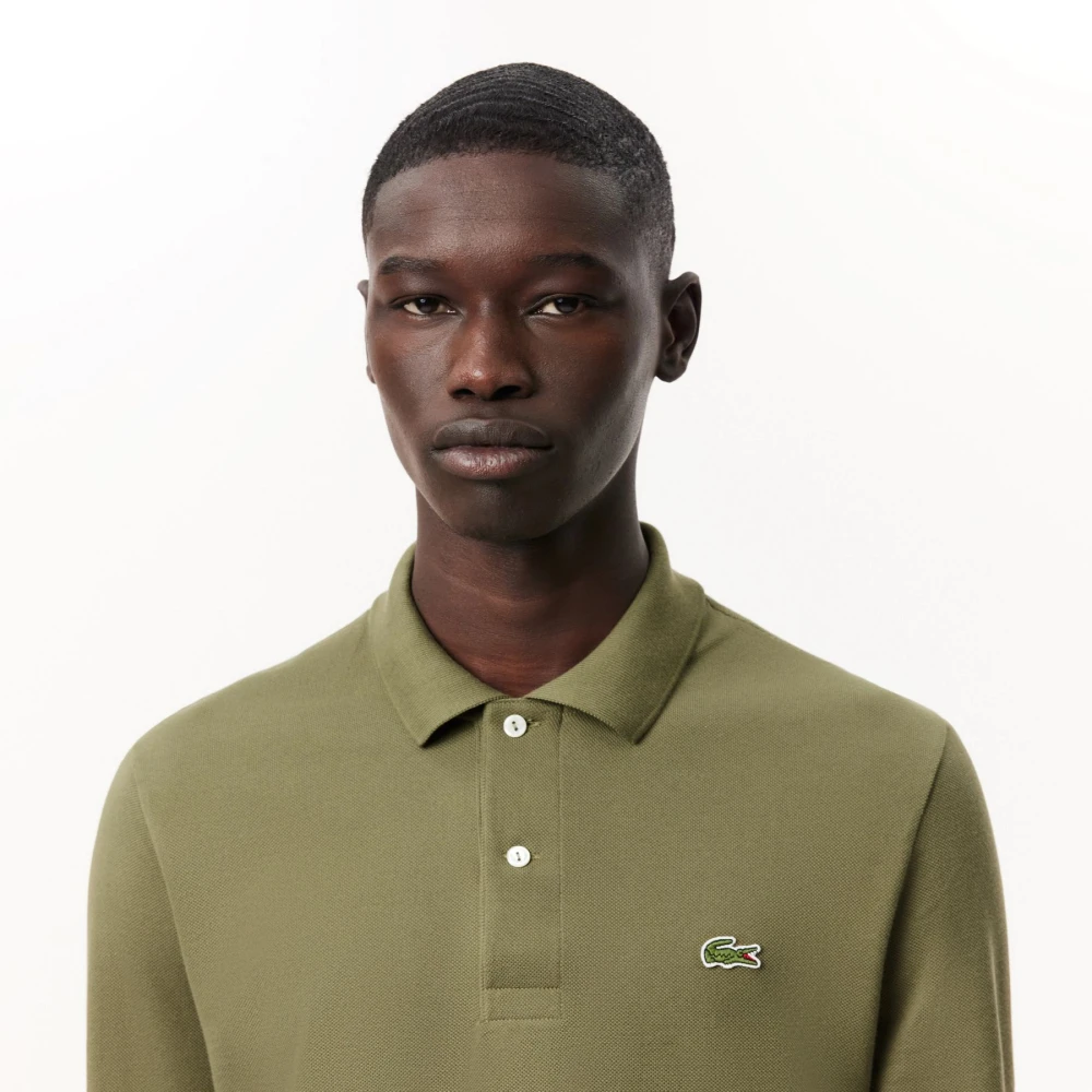 Lacoste Lange Mouw Piqué Polo Shirt Green Heren