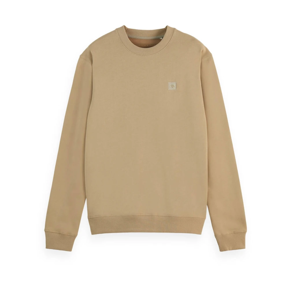 Scotch & Soda Kern Badge Logo Crew Sweatshirt Beige Heren