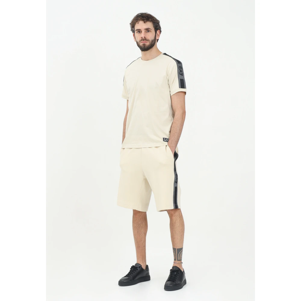 Emporio Armani EA7 Beige Sporty Casual Shorts Beige Heren