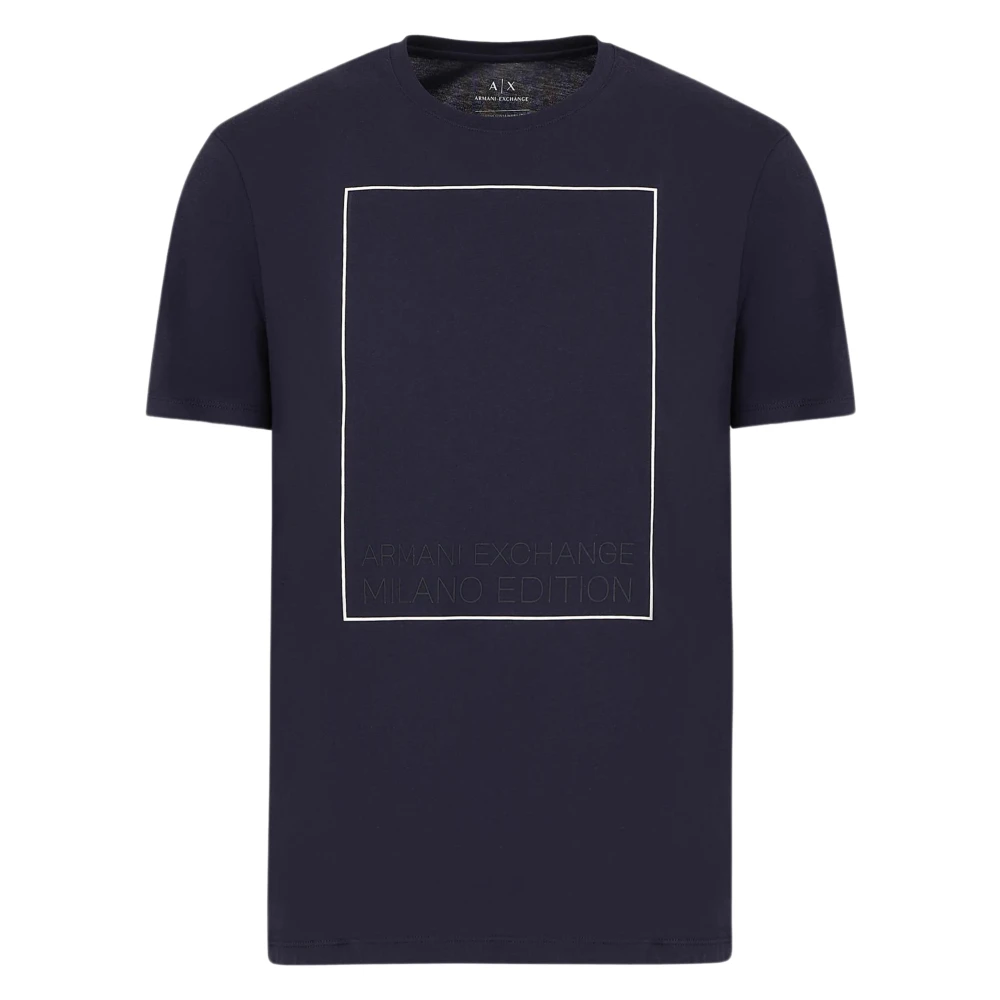 Armani Exchange U MM Giro Logo Quadro T-shirt Blue Heren