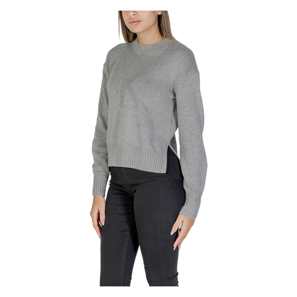 Calvin Klein Jeans Intarsia Loose Trui Herfst Winter Collectie Black Dames
